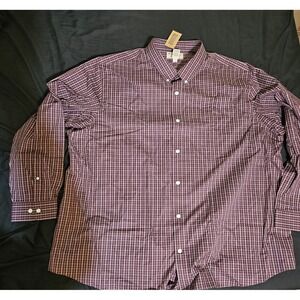 Duluth Trading Co. Wrinklefighter Plaid Button Down Shirt Mens 4XL Red NWT